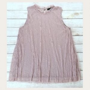 Sz XL Suzanne Betro Sleeveless Lace Tunic